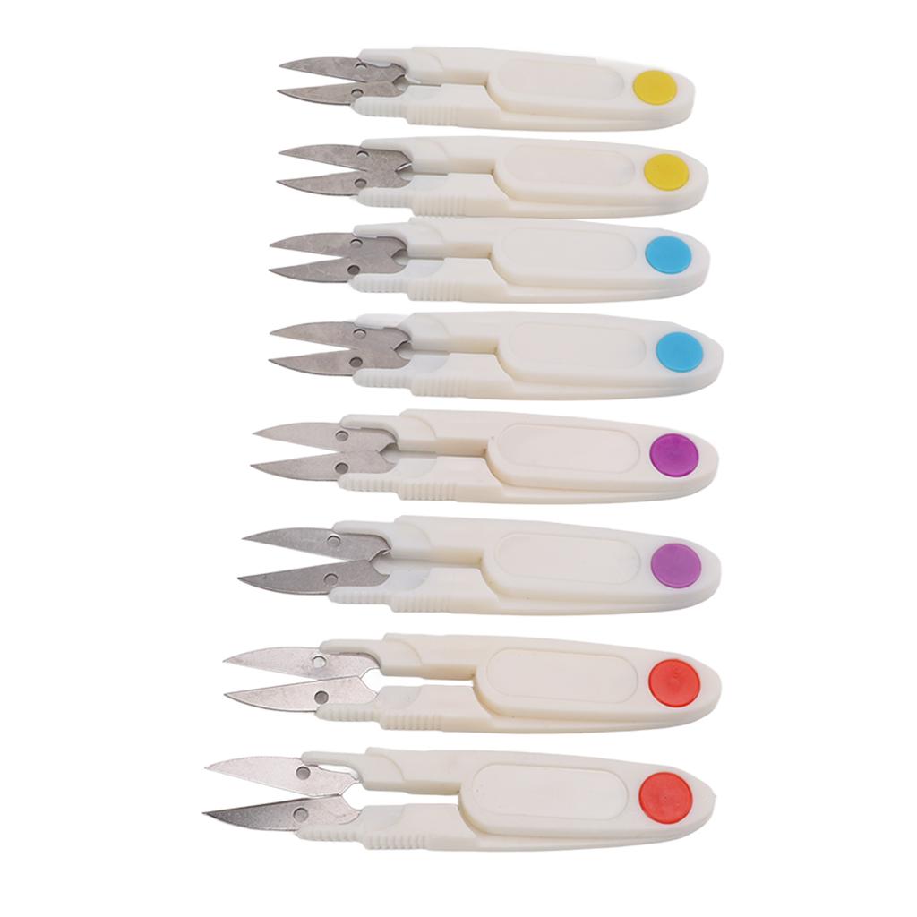 8Pcs Thread Snips Safety Cover Spring Action Lightweight Durable Portable Wide Application Thread