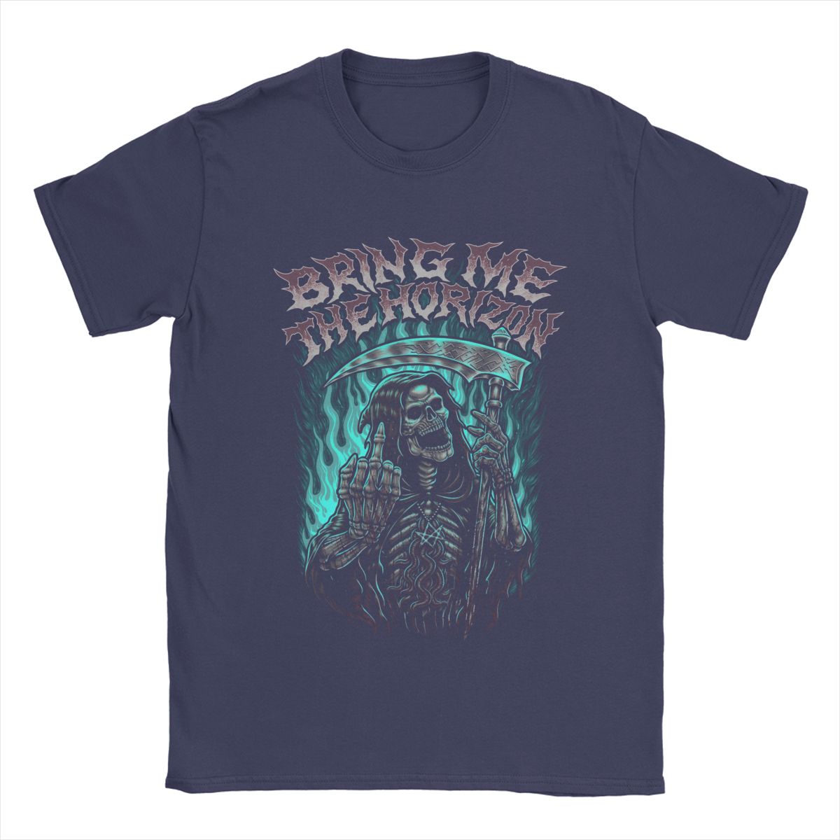 

Bring Me The Horizons Rock Men T Shirts Gothic Metal Band Funny Tees Short Sleeve Crewneck T-Shirts 100% Cotton Gift Idea merch 3XL