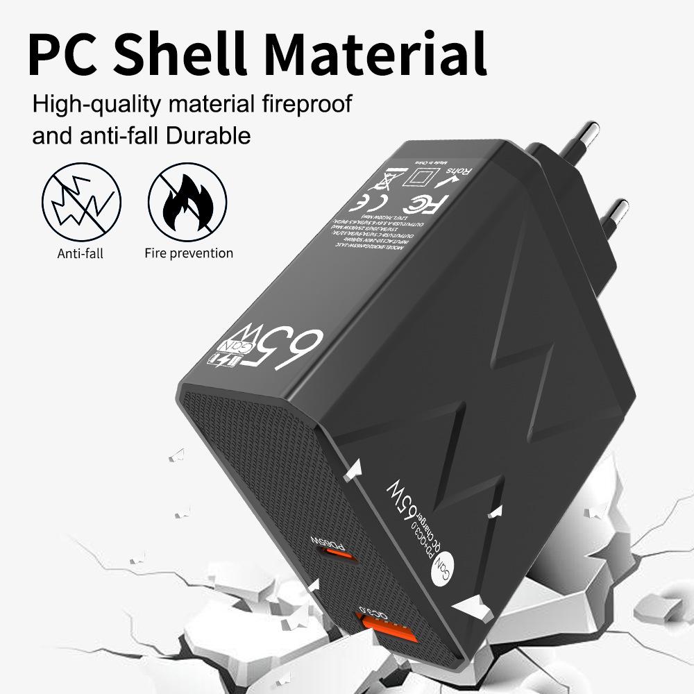 65W QC3.0 6-Port High Power USB Fast Charger for Mobile Phones - US/EU/UK Standard
