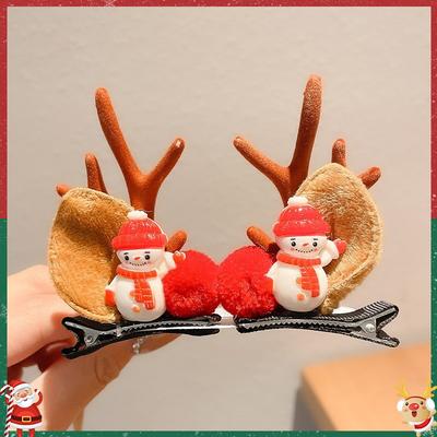 Weihnachts-Haaraccessoires, Niedliche Weihnachtsdekorationsgeschenke, Gestrickte Woll-Haarspangen, Pony-Clips, Haarspangen, Kopfschmuck, Clips, Kopfschmuck.