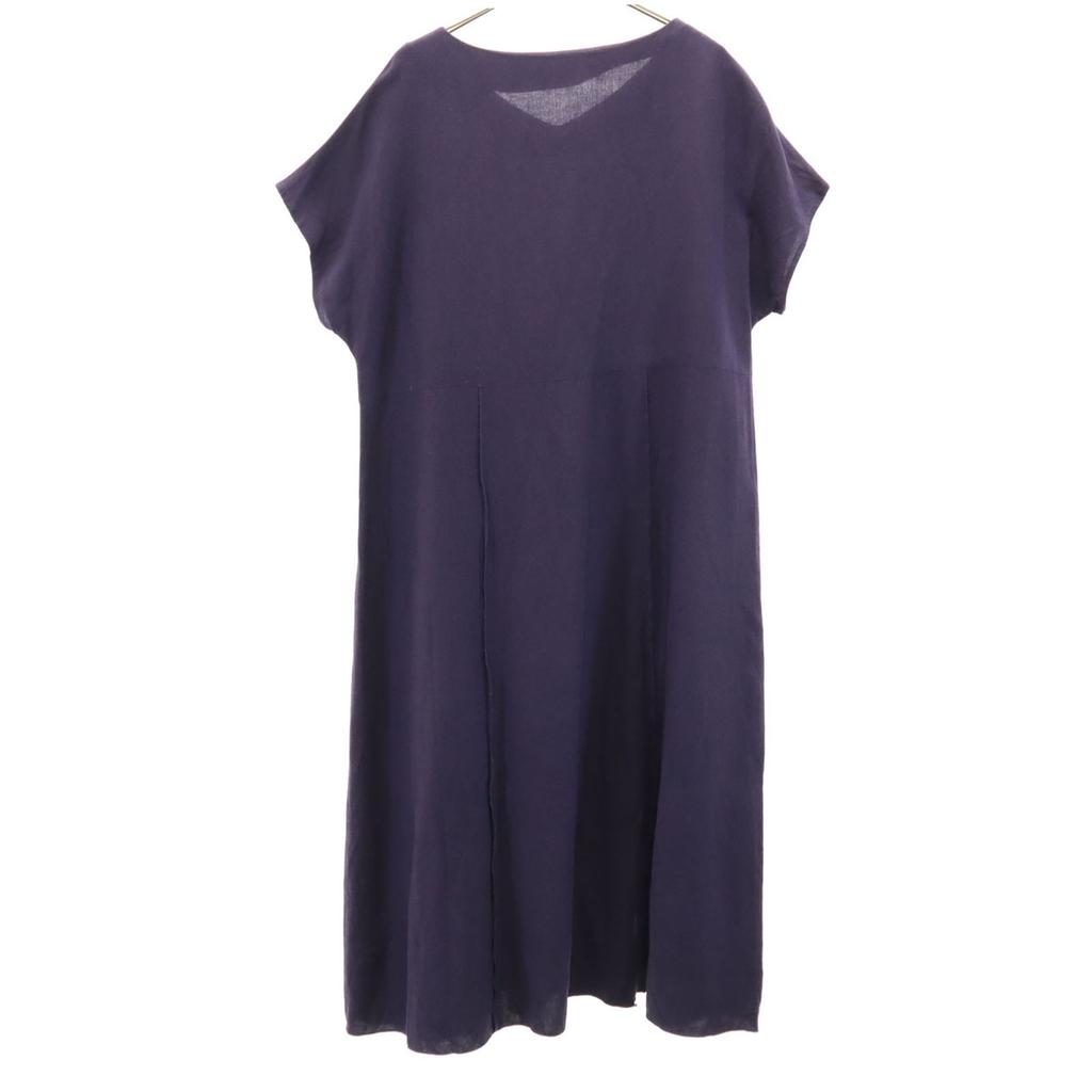 nano&co Linen Blend French sleeve Long dress F Navy blue Nano Universe Women Used