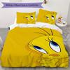 Tweety Bird Pattern Bedding Uilt Set Uilt Cover Pillowcase Home Decoration Birthday Gift (1 * Duvet Cover + 2 * Pillowcase Without Core)