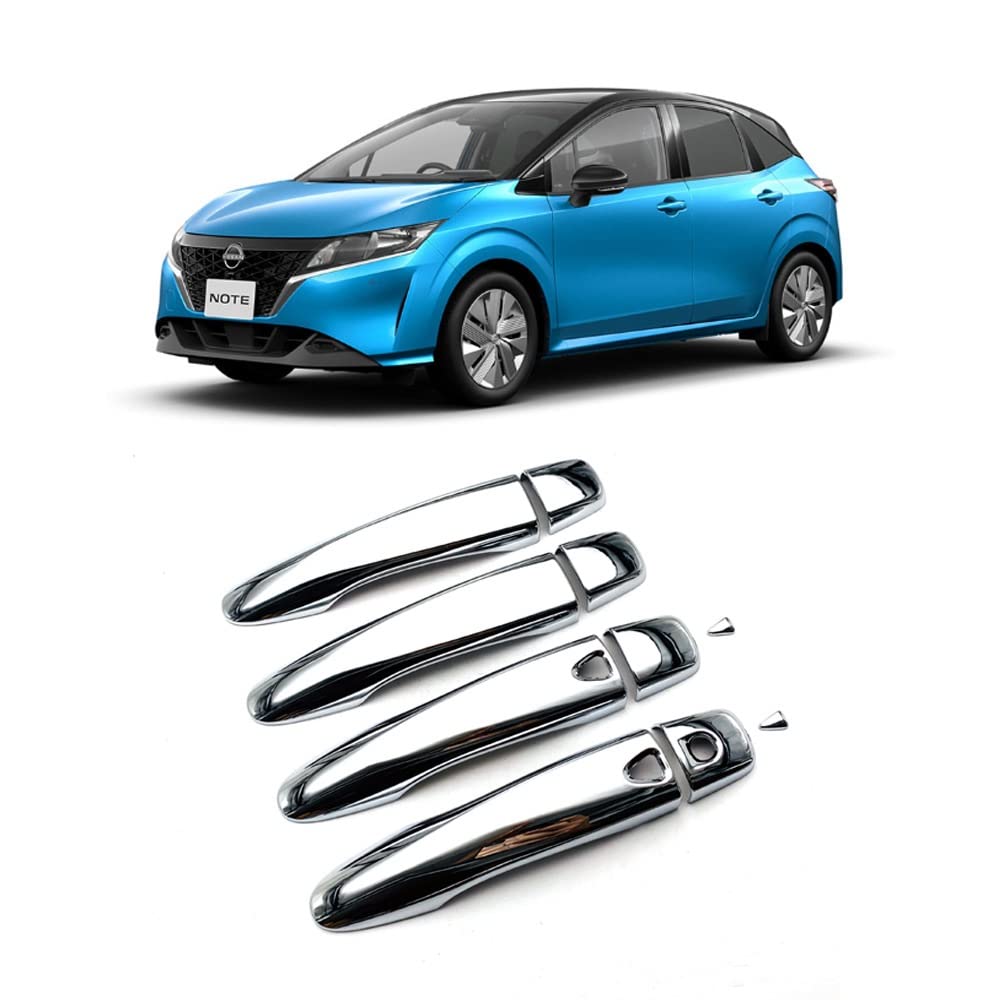 ONKYOU Dørhåndtakdeksler for den nye Nissan Note e13 og Aura Full Chrome Speilsett på 10 med den nye Nissan Note e13 og Aura NISMO, Dekning,