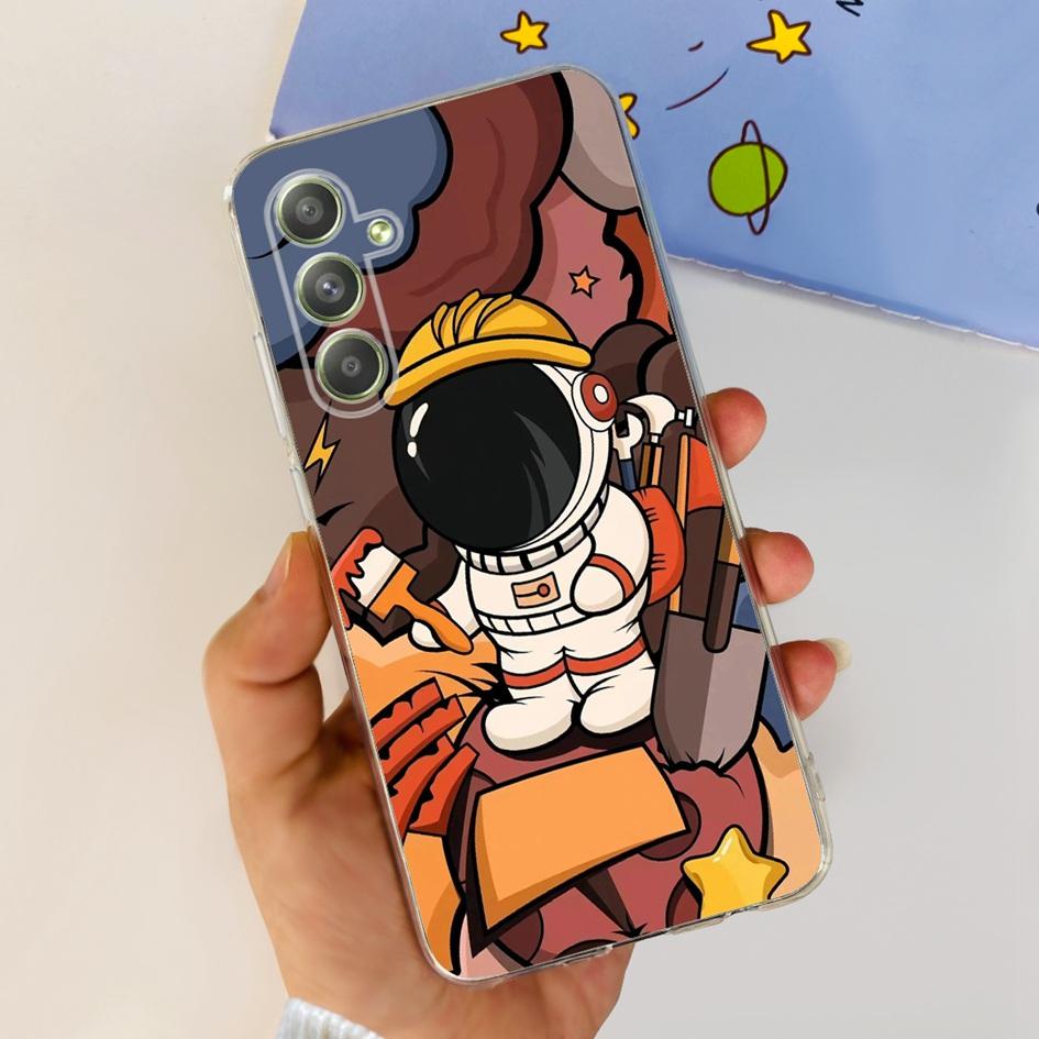 For Samsung Galaxy A54 Case A546B SM-A546B Cute Astronaut Clear Silicone Soft Phone Cover For Samsung A54 5G A 54 GalaxyA54 Capa