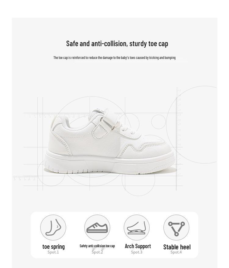 ABCkids Velcro Sports Shoes for Kids - White