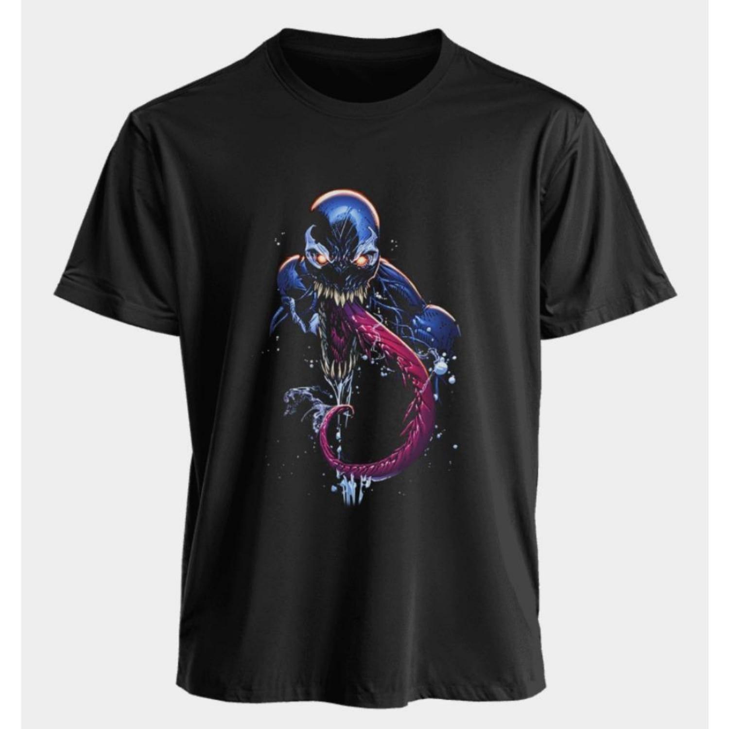

Мужские и женские футболки Venom Летние, американские, весенние и осенние, повседневные, спортивные, в стиле Харадзюку, с коротким рукавом S чёрный