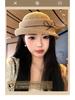 French Hepburn-Style Bowknot Women's Elegance: Rolled Brim Formal Bucket Hat