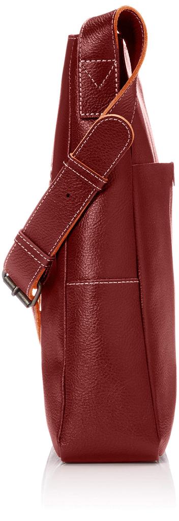 Lily Echte Leder Schultertasche, Hergestellt in Japan, Yarno Leder Schultertasche, Rot