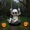 Skeleton Garden Statues Small Landscape Decoration Sculpture Hangable Garden Skeleton Tire Swing Sculpture For Halloween Indoor