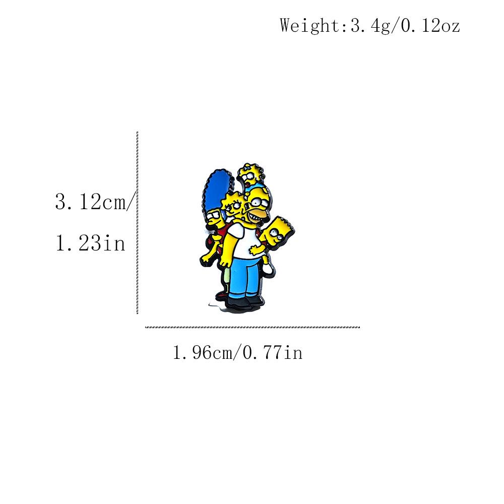 Classic The Simpsons Brooch: Maggie & Homer Cartoon Badge