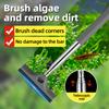 1PCS Telescopic Aquarium Scraper Brush with Two Brush Heads Metal Telescopic HandleTelescopic Algae Scraper