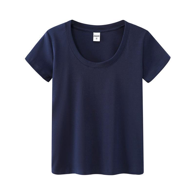 Women's Slim Fit Pure Cotton White Short-Sleeve T-Shirt - Round Neck, Versatile Basic Summer Top