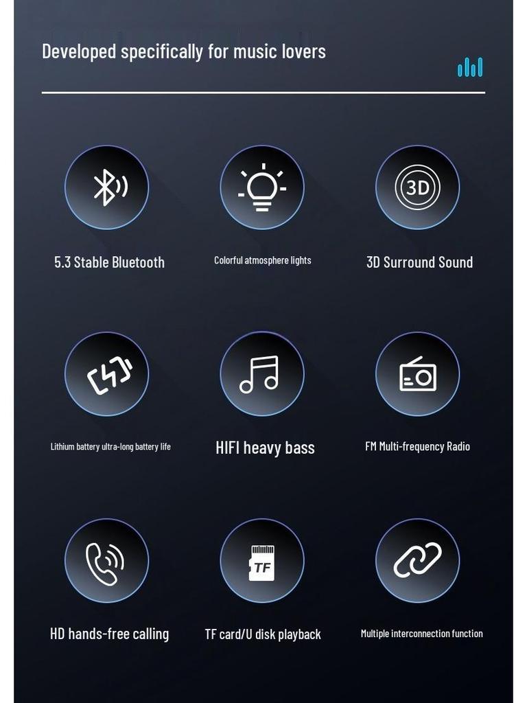 High-Quality Sound Portable Outdoor Bluetooth Speaker with Colorful Light Effects and Card Slot W17