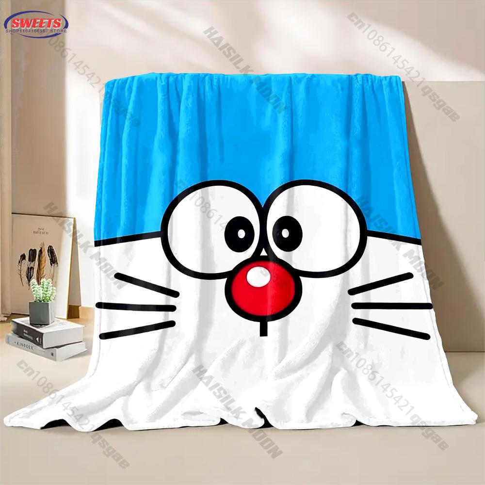 Free Shipping! Doraemon Print Blanket Warm Soft Comfortable Home Travel Blanket Sofa Bedding Cover Blanket Gift for Kids Adults