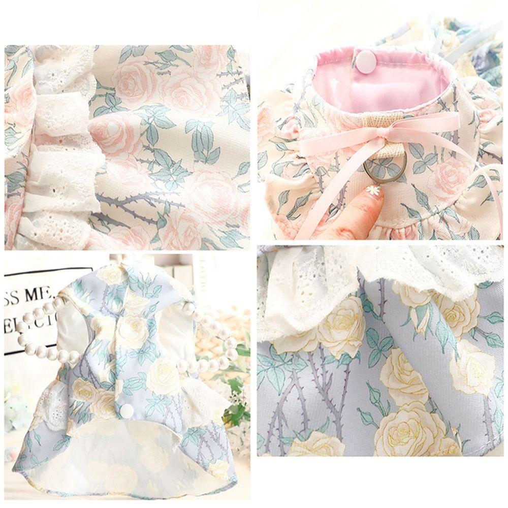 Pretty Dog Lace Skirt Floral Pattern Puppy Wedding Skirt Unique Cute Puppy Clothes  Dog Clothes