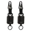 2 PCS Easy Pull Buckle Keychain Olecranon Buckle Stretchable Quick Release Buckle Key Ring for Bag Pants Black