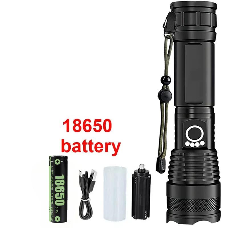 P50 High Lumen Super Bright LED Flashlight - Rechargeable Handheld Portable Ultra Power Torch for Outdoor Work & Emergency Use
