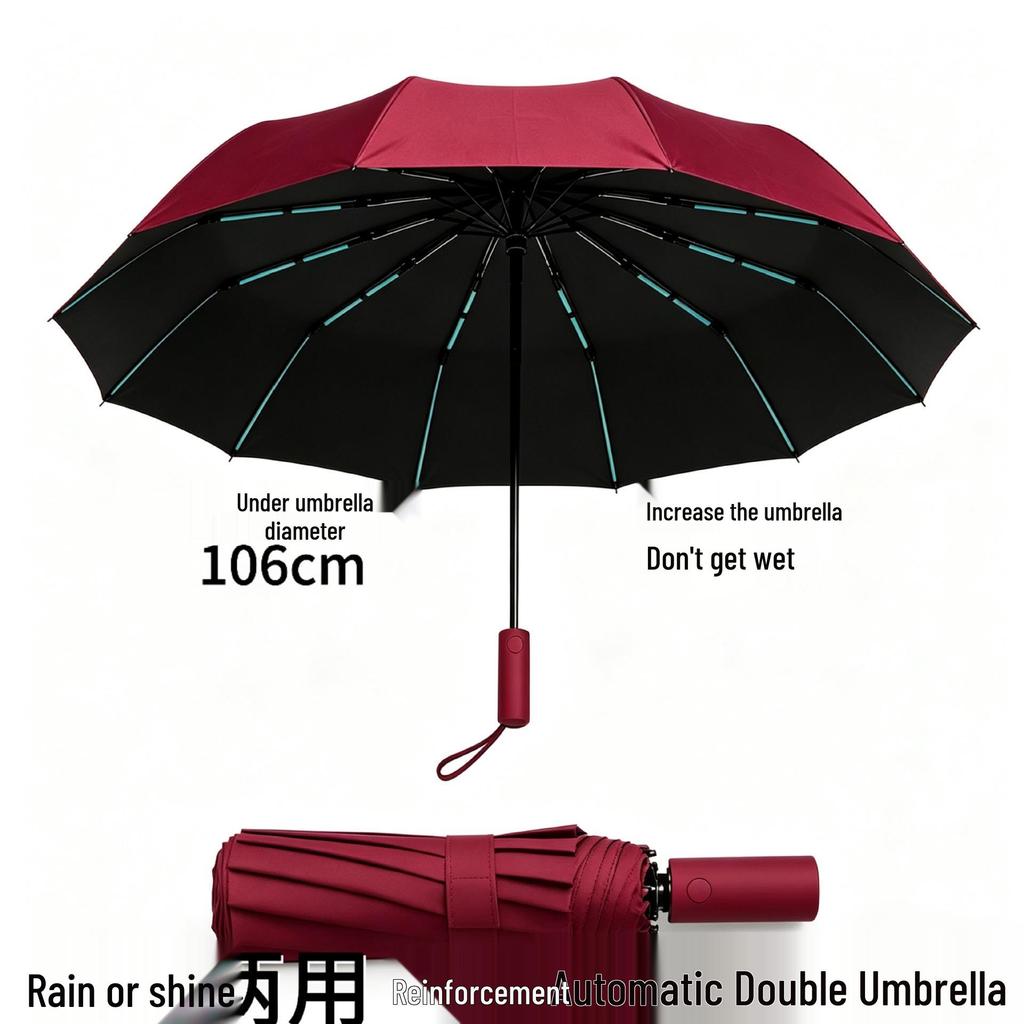 Fully Automatic Women's Dual-Use Sun and Rain Umbrella with UV Protection and Customizable Logo