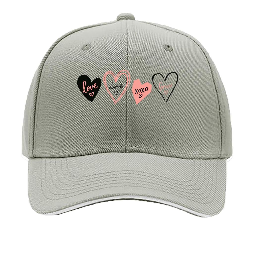 Playful Abstract Heart Outline Icons Sandwich Baseball Cap Sun Cap Outdoor Workouts Hat