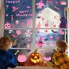 Runtowo 9 Sheets Bat Cat Halloween Window Stickers 2025 Happy Halloween Party Home Bar Floor Wall Decal
