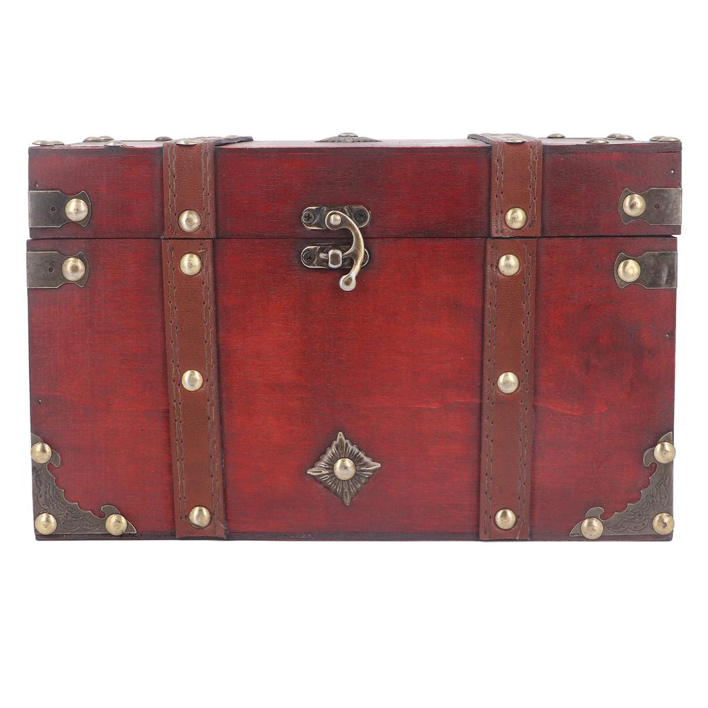 Treasure Chest Storage Box Antique Exquisite Wooden Jewelry Box for Movie Props Window Display