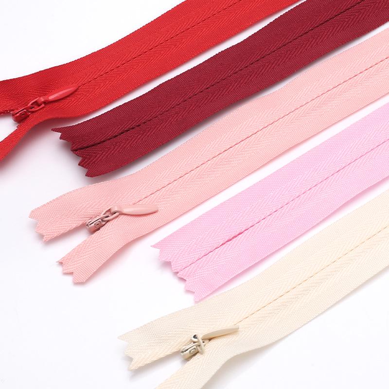 Colored Nylon Invisible Zipper for Home Textiles & Clothing Accessories - #3 Closed-End Design