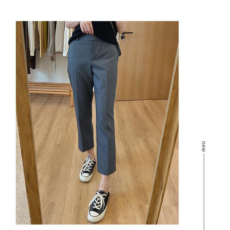 Women's Big Ding Homemade Cigarette Tube Suit Pants for Women Loose and Casual High-waisted Slimming Nine-point Pants