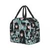 Niedliche Anime Muichiro Tokito Isolierte Lunchtasche für Frauen Kimetsu No Yaiba Kühltasche Thermische Bento-Box Schulfutter-Aufbewahrungstasche