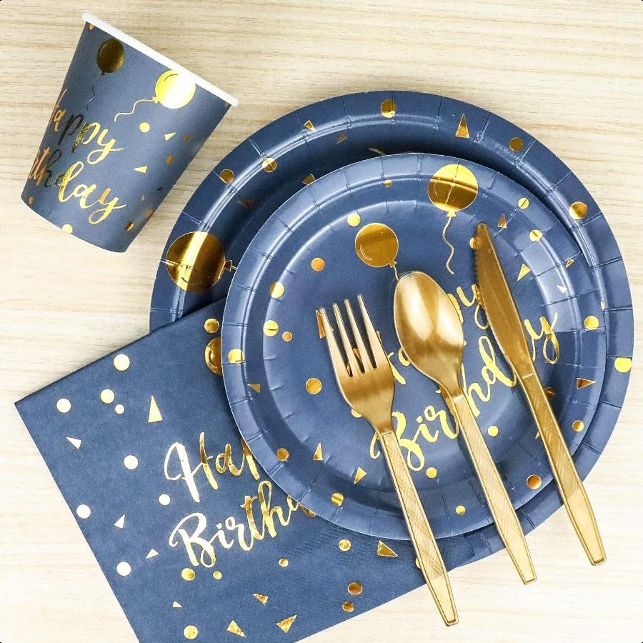 

Набор золотой одноразовой праздничной посуды для ужина из 175 предметов и одноразовая посуда для дня рождения: бумажные тарелки, салфетки, стаканы, золотой пластик United States