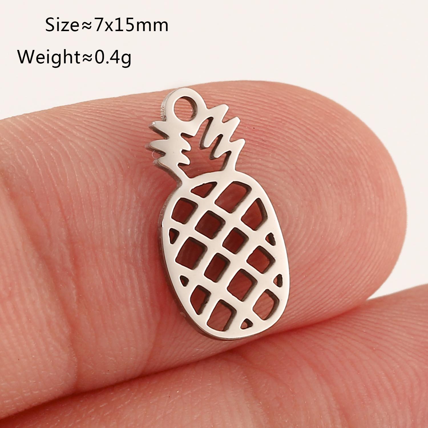 

5Pcs Strawberry/Cherry/Pineapple/Watermelon Charms Stainless Steel Fruits Pendants DIY Bracelets Necklace Making Jewelry Making