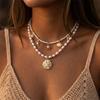 Bohemian Ocean Shell Faux Pearl Pendant Necklace Summer Beach Vacation Choker Fashion Jewelry