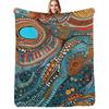 Aboriginal Art #7 Throw Blanket Warm Plush Fuzzy Blanket for Living Room