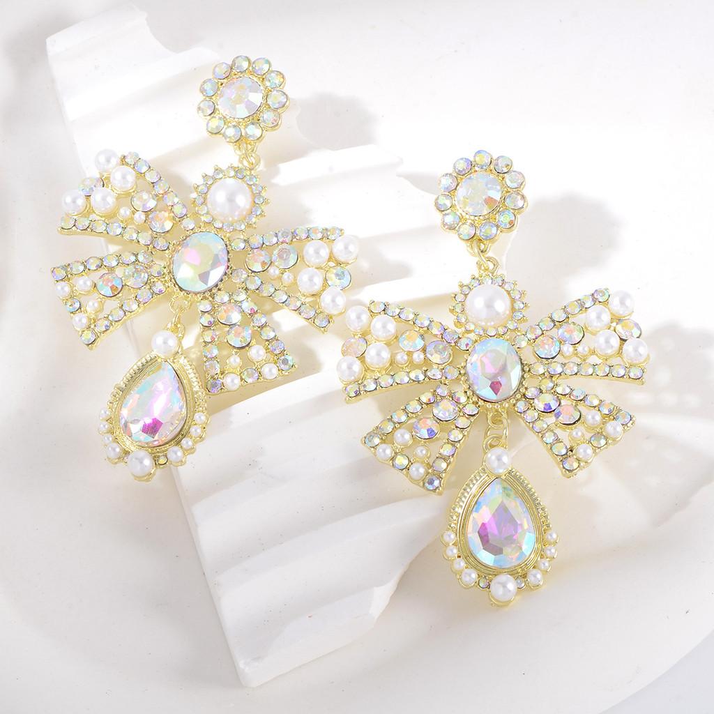 Alloy Butterfly Bow Earrings For Women With Retro Vintage Style Seasonal Accessory