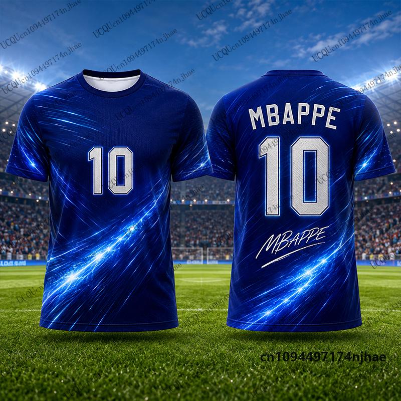 2027 Neues Special Mbappe #10 Druck Fußballtrikot für Herren T-Shirt Sommer Atmungsaktiv Schnelltrocknend Sport-T-Shirts Freizeit Kinder/Erwachsene Oberteile