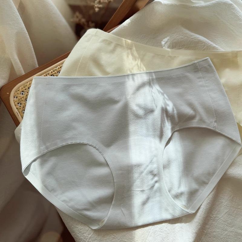 Girls Mid-Waist Seamless Pure Cotton Antibacterial Panties L (110–132 lbs) синий
