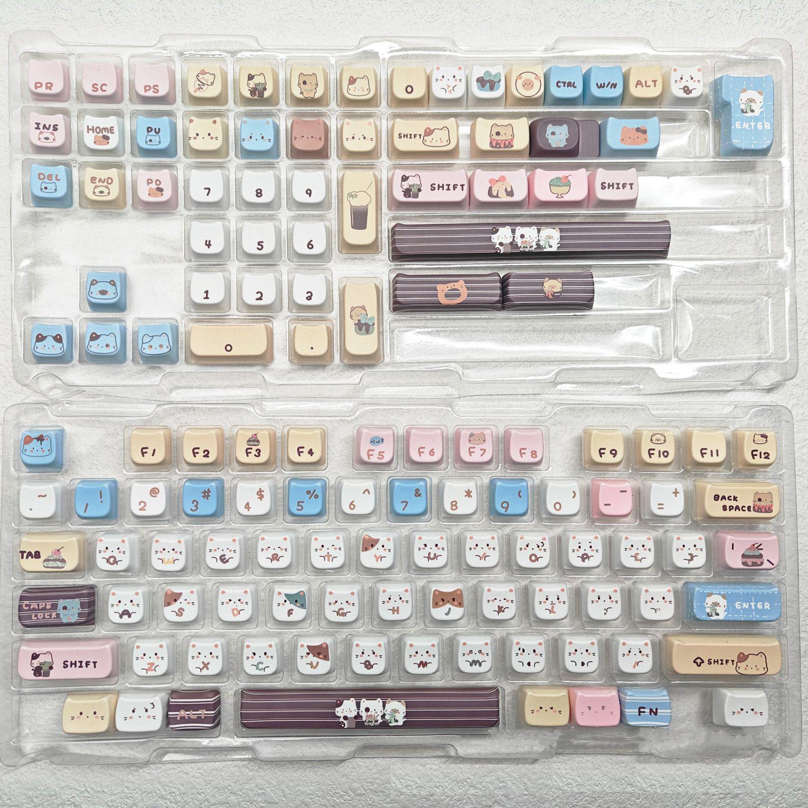 

Sea Salt Kitty Cat-Shaped Keycap, MAO Height, Cute Heat-Sublimated PBT, Mechanical Keyboard Cap Sea Salt Kitty (Bagged)