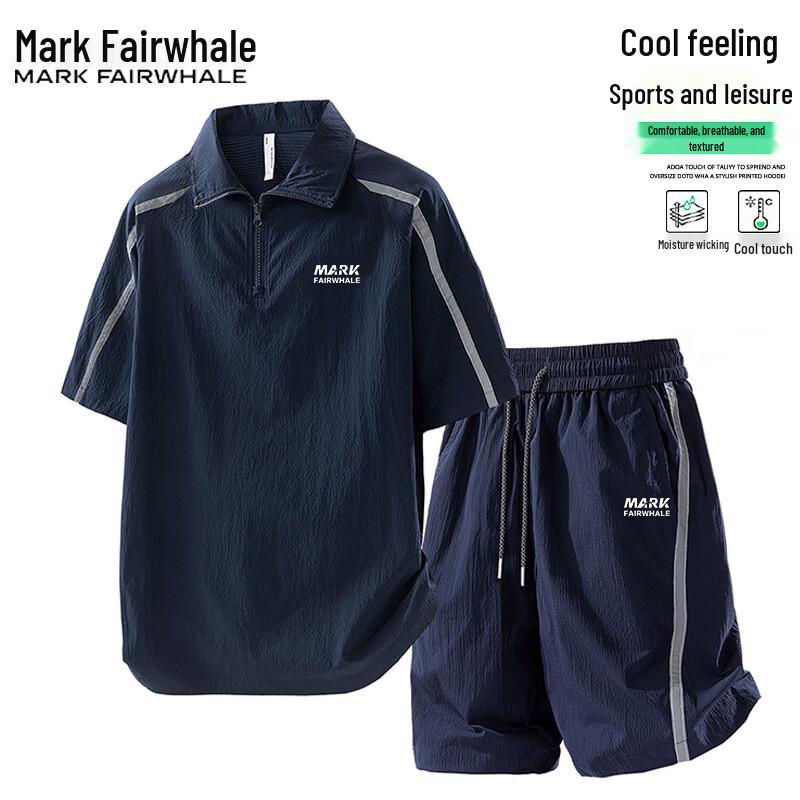 MARK FAIRWHALE Men s Summer Casual Two-Piece Set M