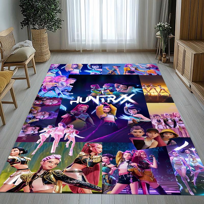 K-Pop Demon Hunters Golden Saja Boys Living Room Non-Slip Area Rug Soft Carpet for Bedroom Playroom Sofa,Home Decor Doormat