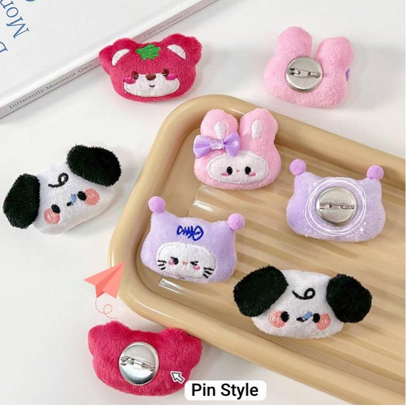 Cute Plush Cartoon Dog Brooch Pin For Bags Clothes And Decorations Embroidered Animal Design