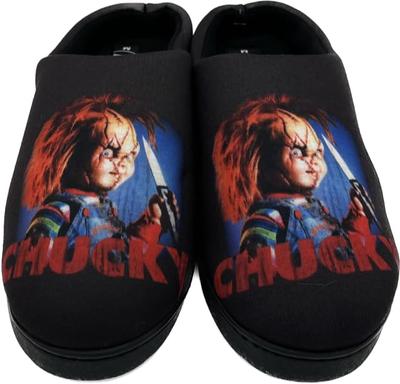 Sandals Slippers Play Horror Character Goods Warm Unisex Cold Protection Room Shoes 60101 BLACK Medium [Chucky] Child's
