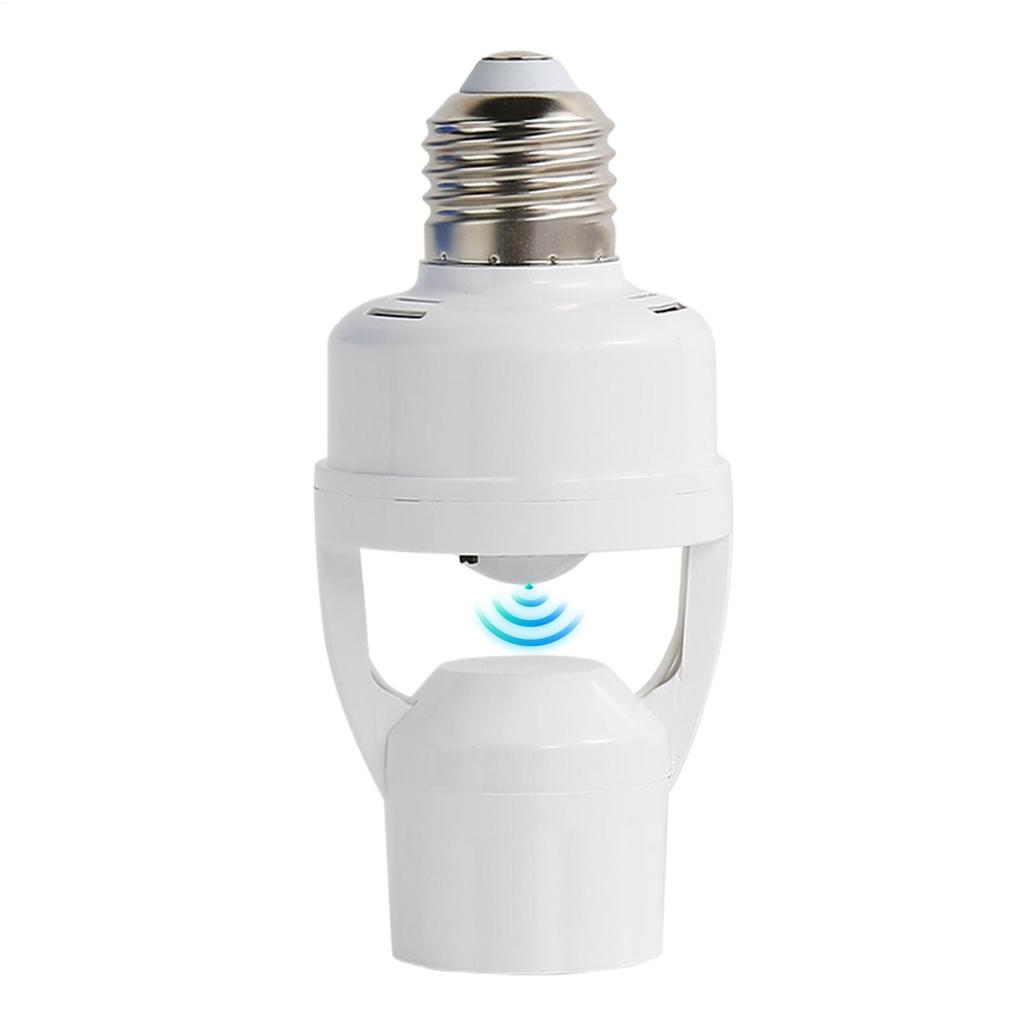 Motion Sensor Light Socket E27 Screw In Infrared Radar Sensor Smart Lamp Bulb Holder Adapter for Home Porch Garage Basement