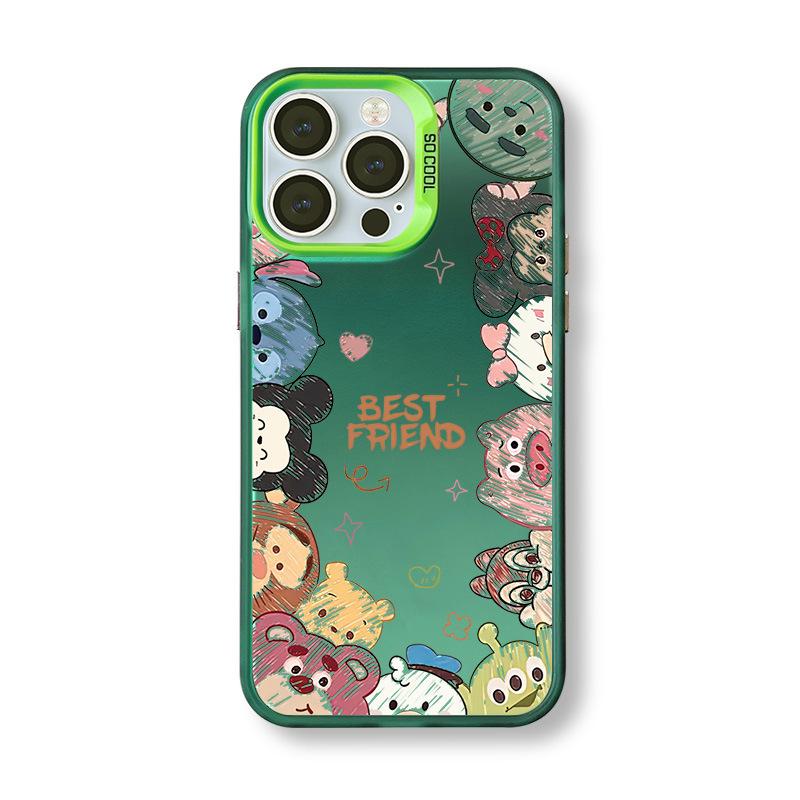 Cartoon Collection Cute Silver Case for iPhone 12/13/14/15/16/17 iPhone 17