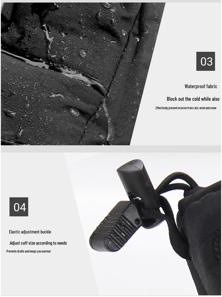 Electric Heated, Windproof, Waterproof Touchscreen Winter Gloves for Motorcycle Riding & Skiing