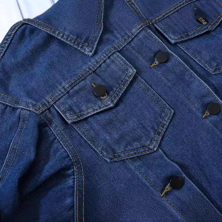 Plus Size Women's Denim Jacket Sweet Cool Color Collision Loose Tide Denim Jacket