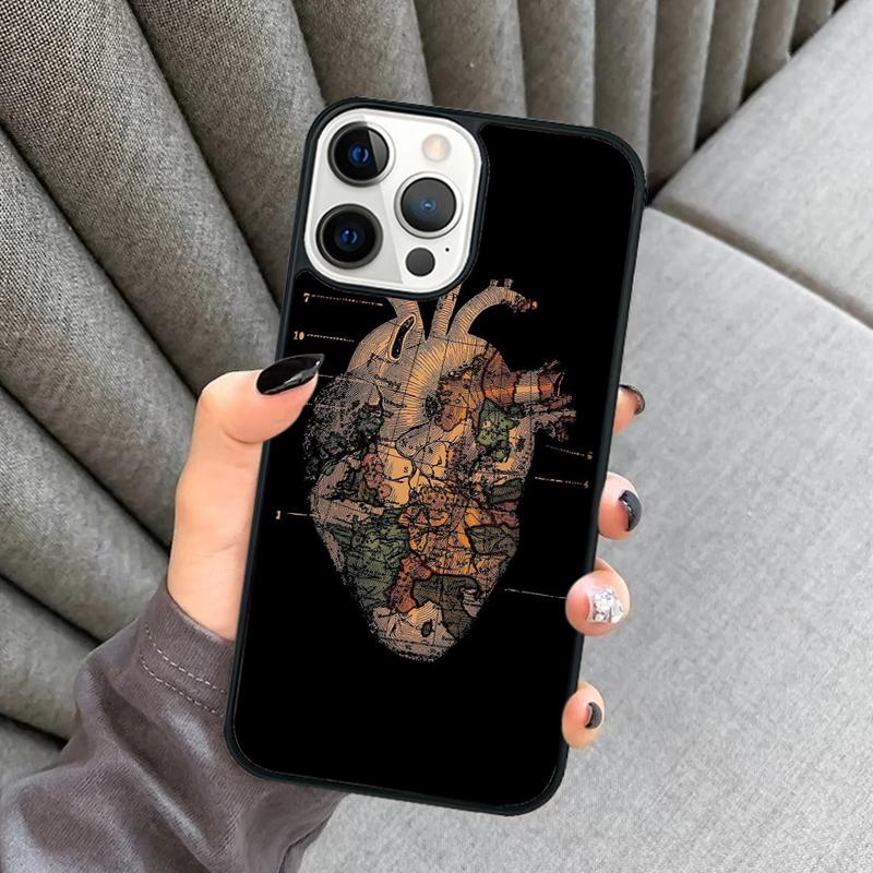 Menschliches Herz Anatomie Handyhülle Für iPhone 17 Air 16 16e 15 13 14 Pro Max 11 12 Plus 2022 MAX Hülle Cover coque
