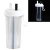 600ml Innovative Dual Use Water Bottle Straw Water Cup for Home Outdoor Camping SportWhite