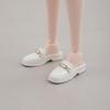 Doll Mules with Gold Chain Glossy 1/6 Scale Loafers Versatile