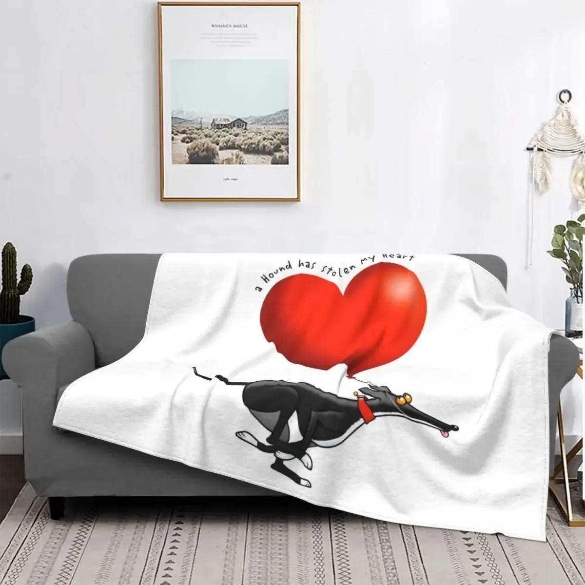 

Ultra-Soft Fleece Love Hounds Throw Blanket Flannel Greyhound Whippet Sighthound Dog Blankets for Bed Office Couch Bedspreads 75x90cm