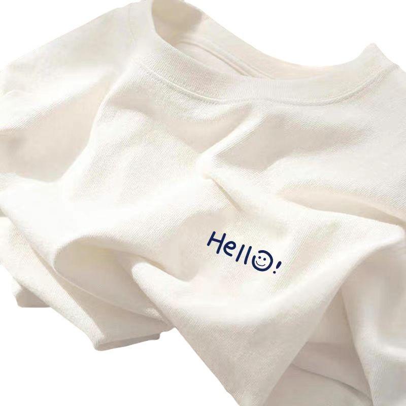 Women's Cotton Short-Sleeved T-shirt Summer Women's Loose White Short-Sleeved Shirt