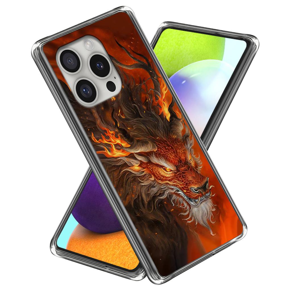 For iPhone 16 Pro Case Shock-Absorbent TPU Pattern Printed Phone Cover